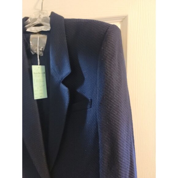 anne klein ii Vintage Wool Cashmere Jacket Coat Size 10. Nwt. Navy Blue. - Picture 2 of 14